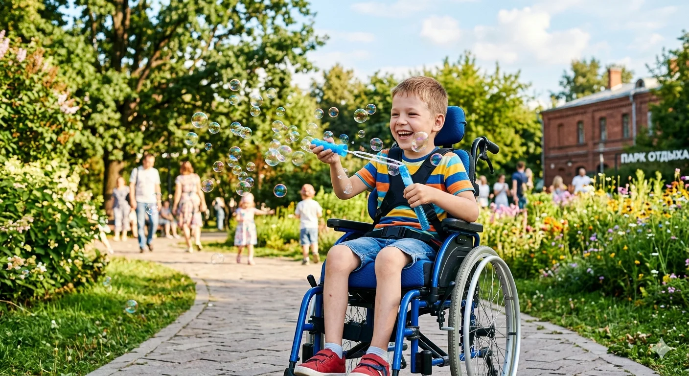 Ребёнок играет летом