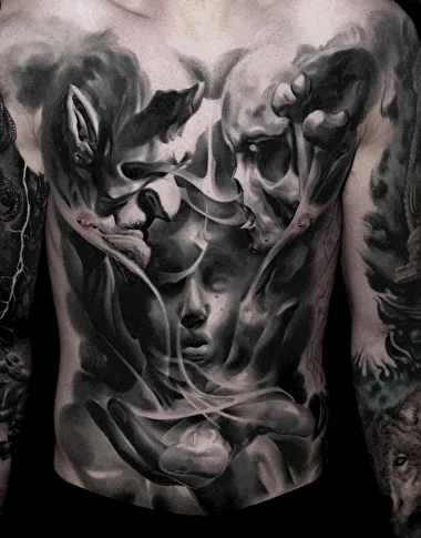 black and grey tattoo 