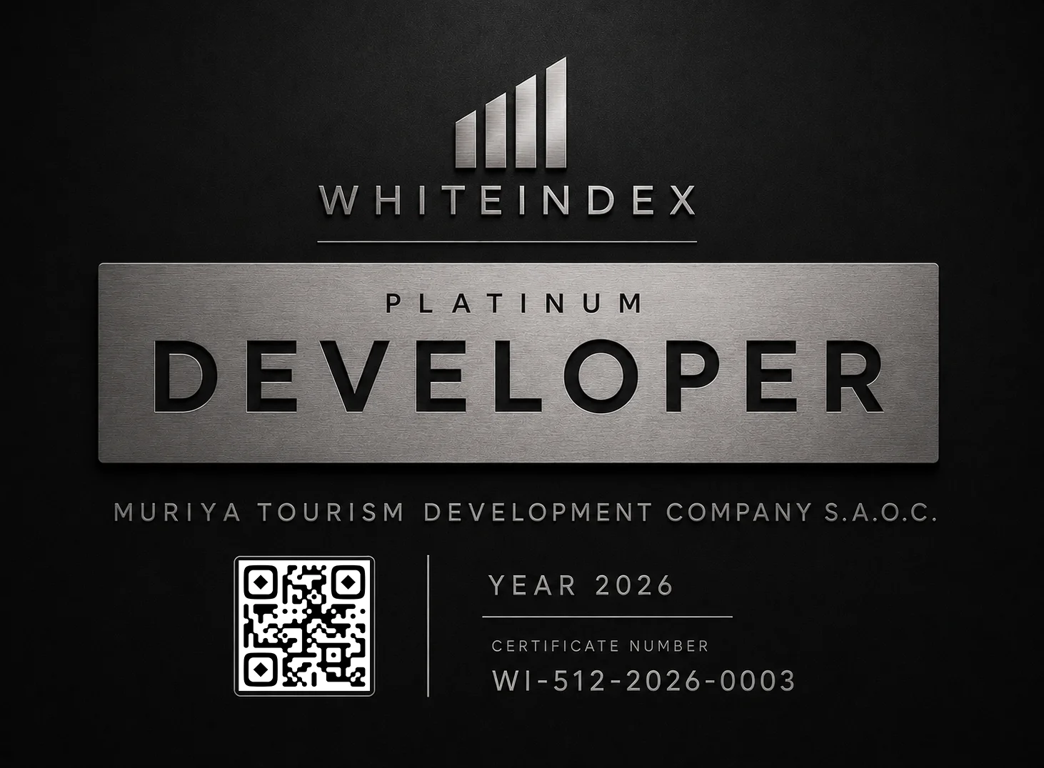 WhiteIndex Platinum Developer Certificate — TOUCH Development