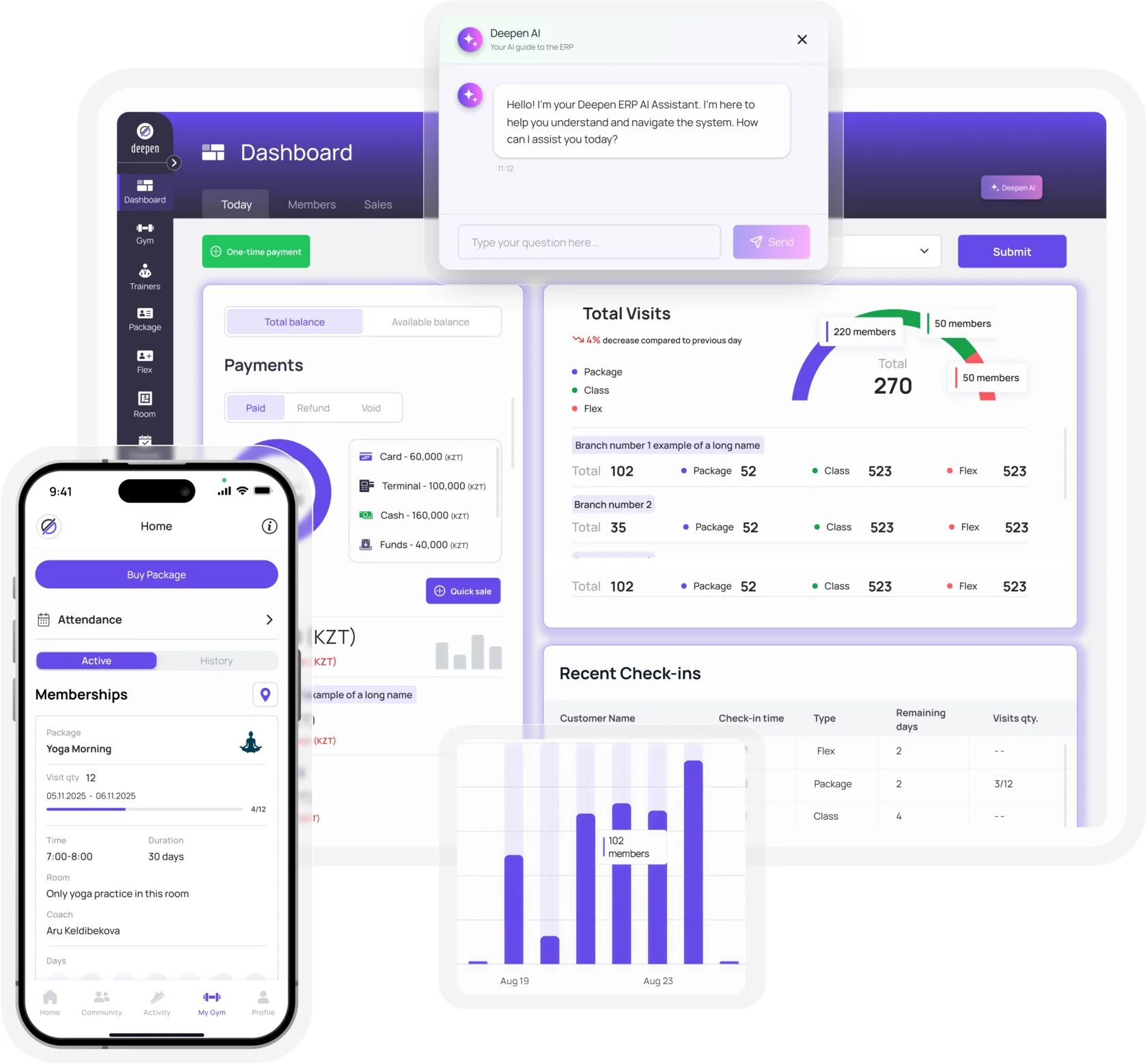 Deepen ERP — интерфейс системы