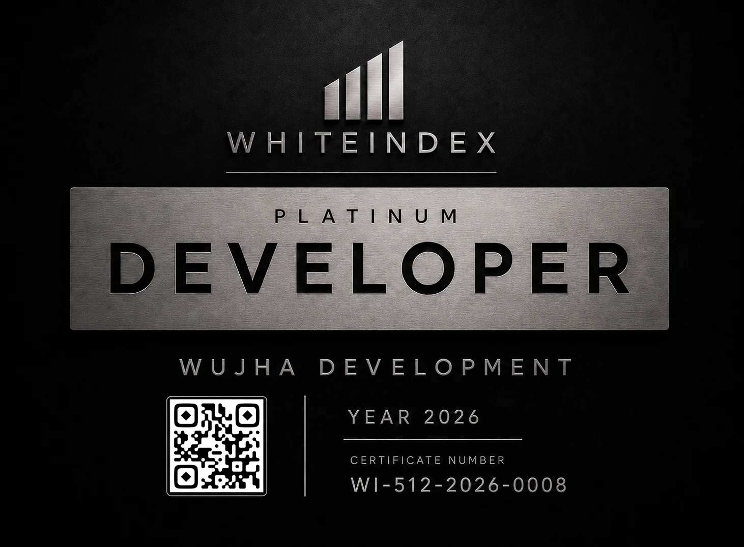 WhiteIndex Platinum Developer Certificate — TOUCH Development