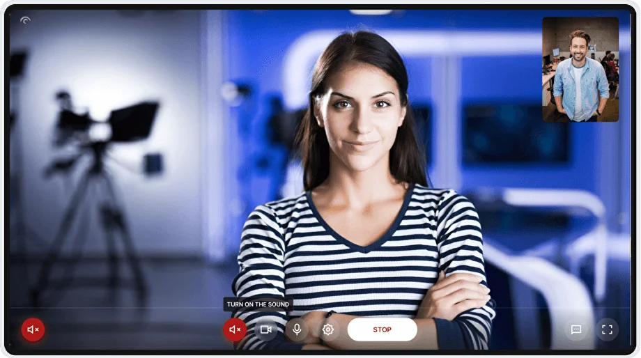 Video Transport Web Guest interface on desktop and mobile