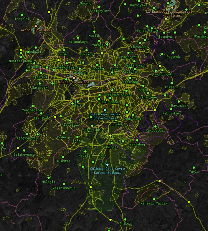Map of Ankara