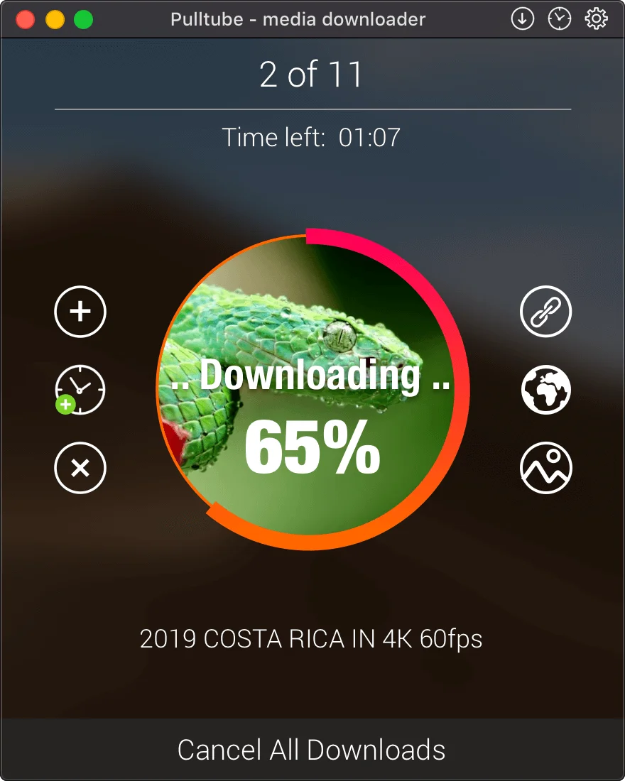 Pulltube download progress