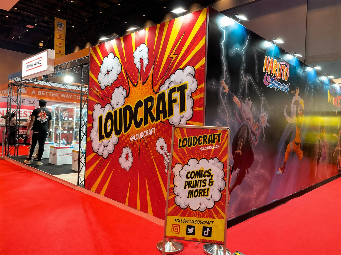 Loudcraft branded activation display at comic convention