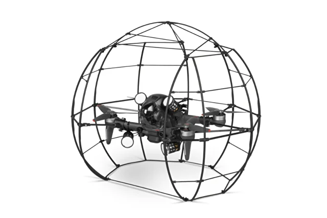 Drone with cheap cage around it